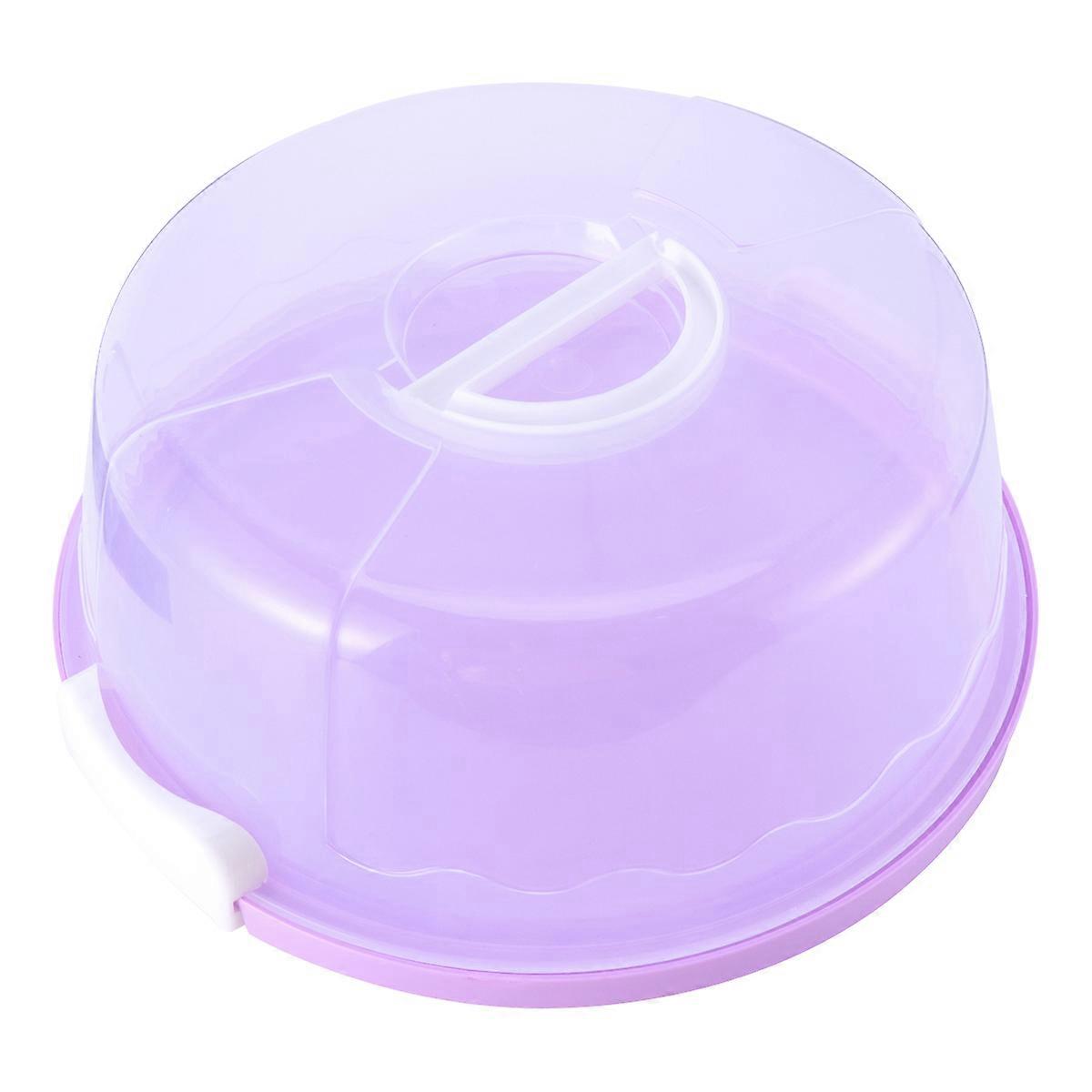 Purple Plastic Cake Packing Box for Cake Storage with Sealed Design and Safety Locks 10 Inch Round