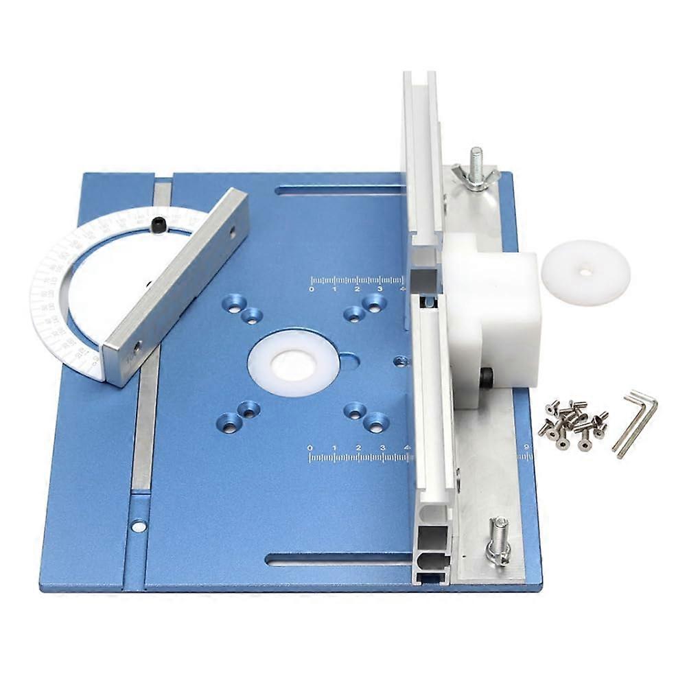 Aluminum milling table insert plate, miter gauge for woodworking table