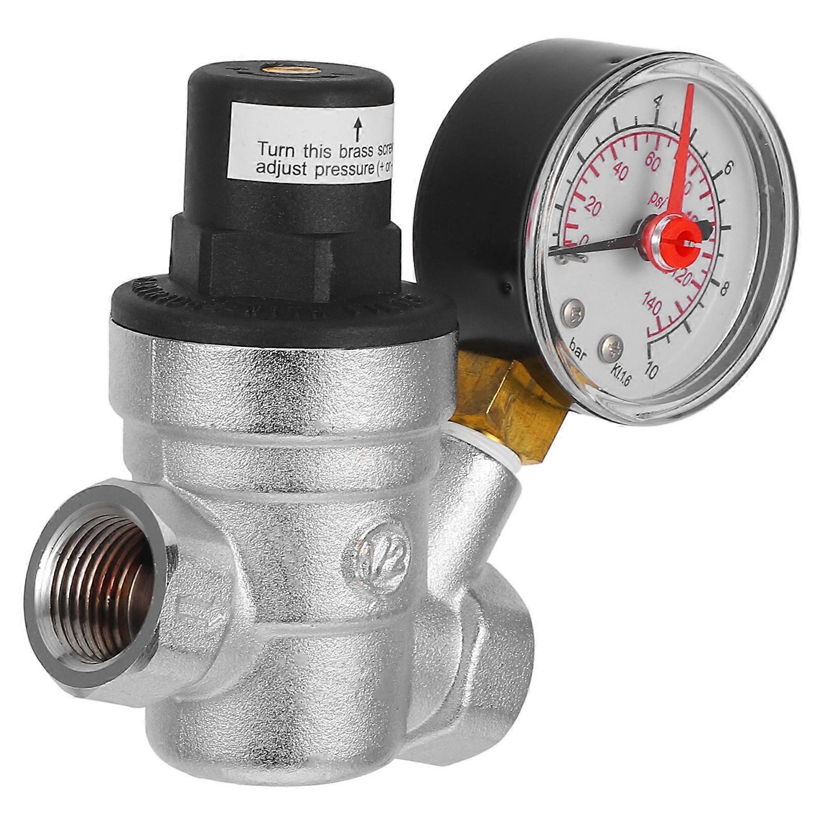 Water Control Valve With Gauge For Hydraulic Systems Daily Life Use 1Set