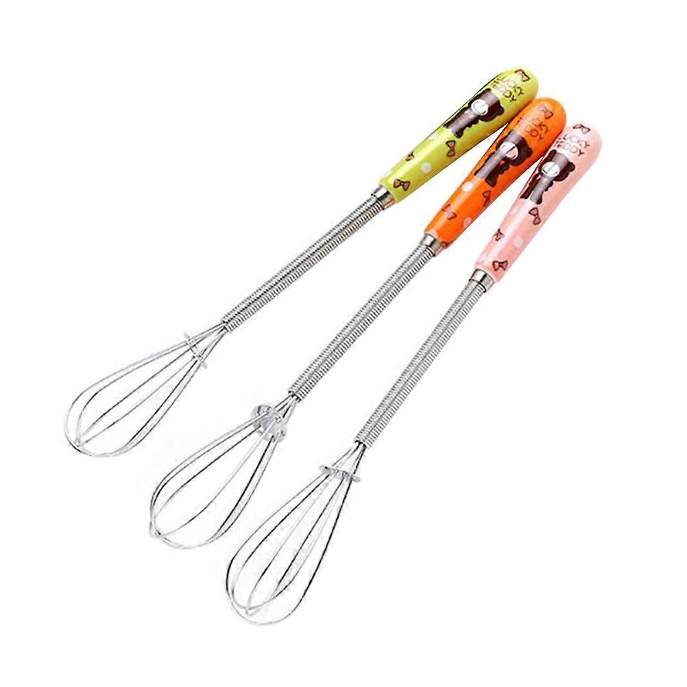 Manual Hand Mixer Stainless Steel Whisk Ergonomic Design For Household 19*2*2cm Stirring Batter 3Pcs