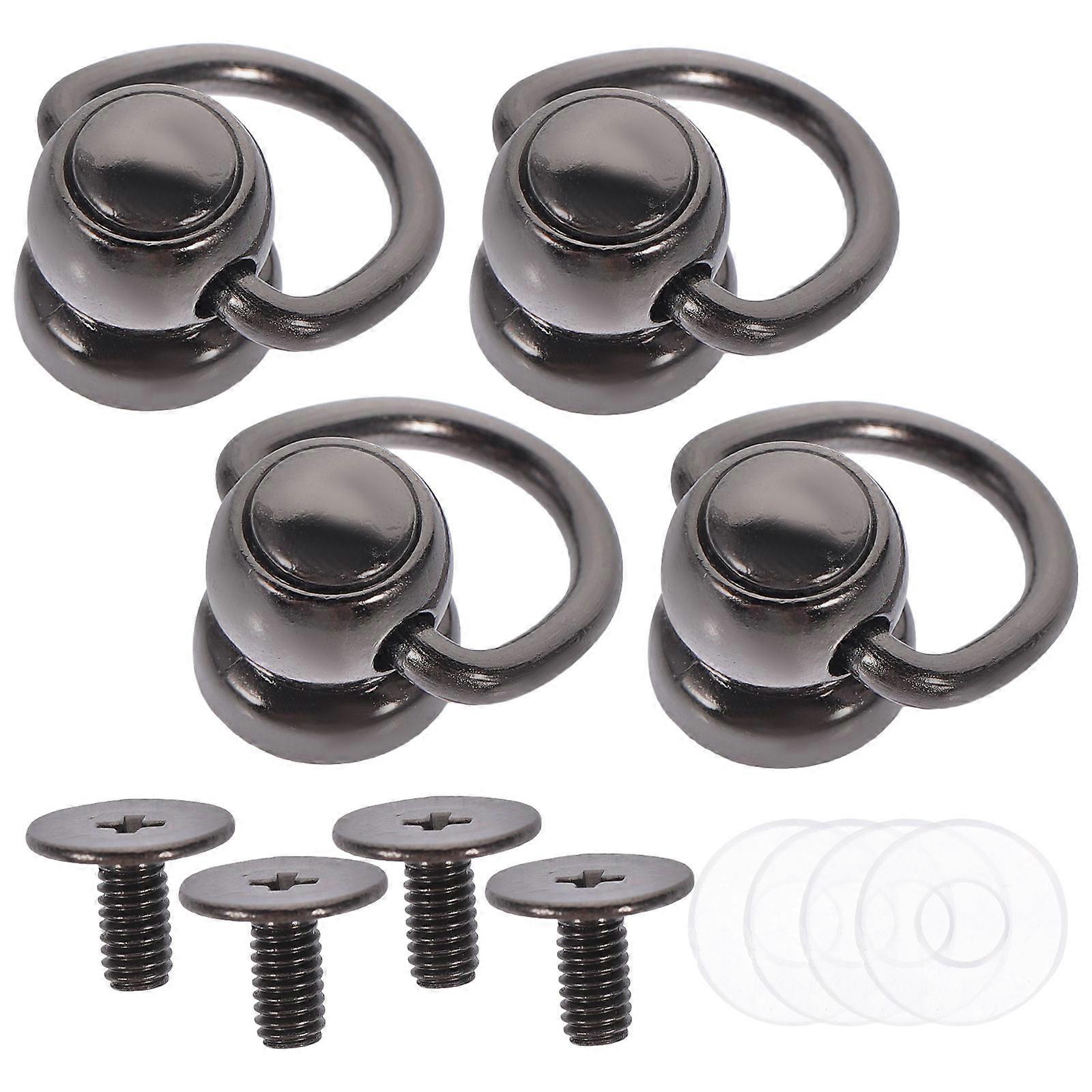 Small D Rings Rotatable Rivet Stud For Bags Practical Design Zinc Alloy 1.00X1.00X1.00cm Art Crafts 4Pcs