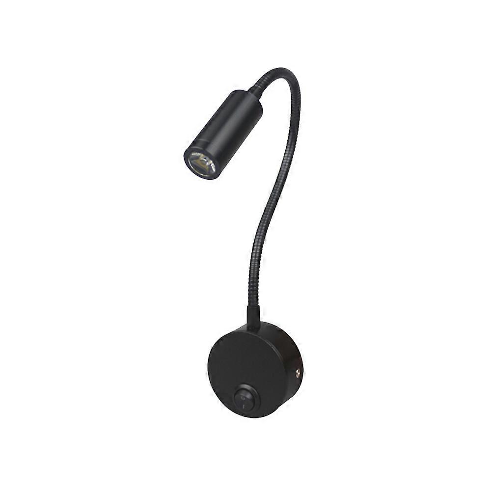 Flexible Gooseneck Desk Lamp in Black with Aluminum Body for Safe Eye Protection and Home Illumination 3W