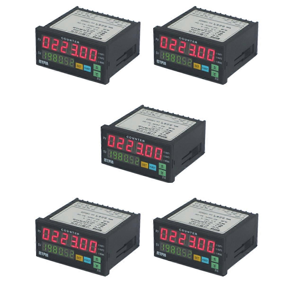 5X Counter Mini Length Batch Meter 1 Preset Relay Output Count Meter Practical Length Meter 90-260V
