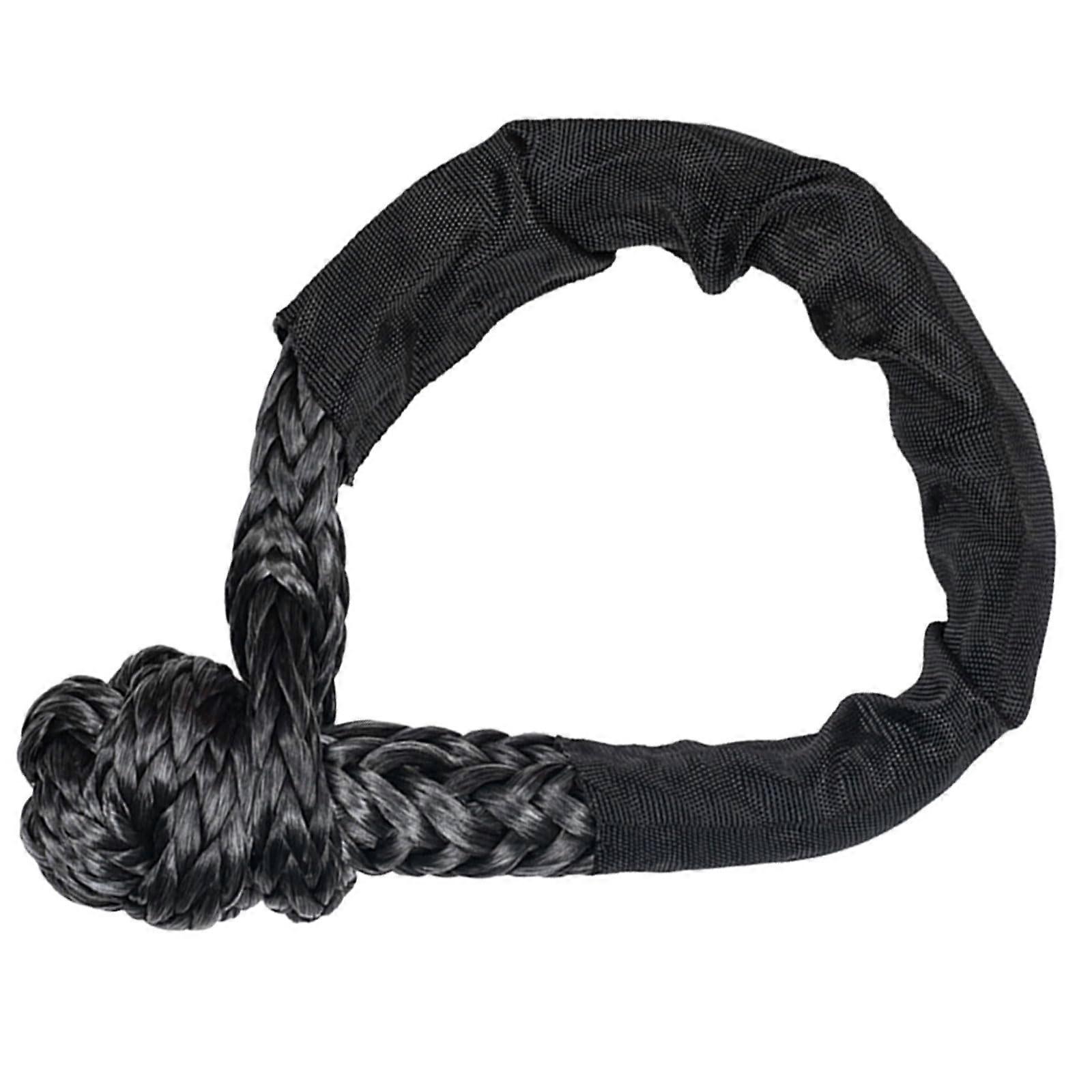 1/2 Heavy Duty Synthetic Soft Shackle For Recovery And Towing Of 37400 Lbs Trailer Pulling Black