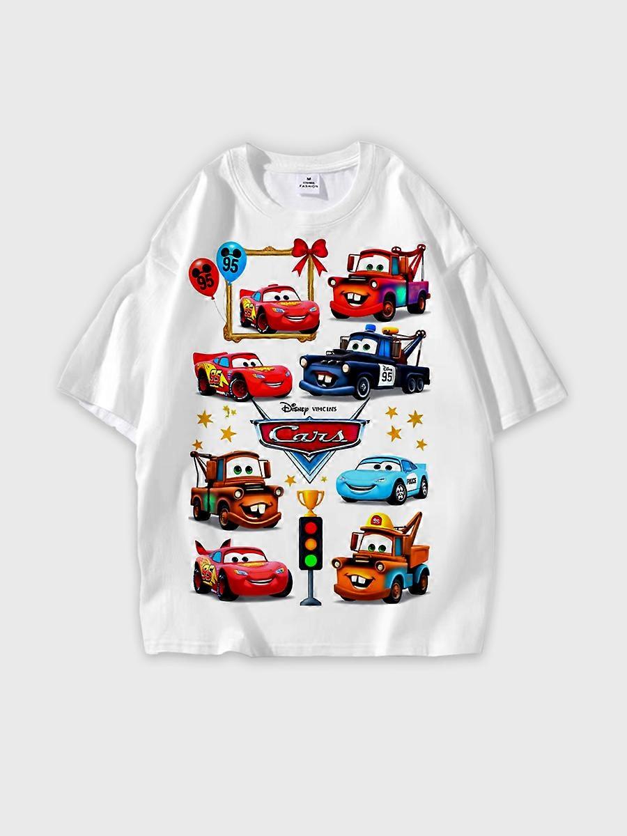 T-shirt round neck Animation Character Pattern loose short sleeve E3441