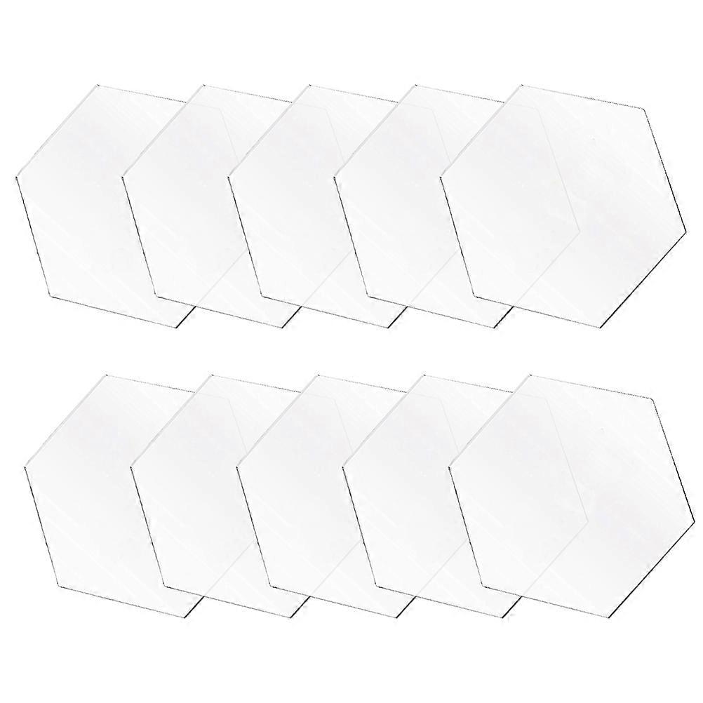 Transparent Acrylic Hexagon Table Sign for Decor with Excellent Durability and Practicality 10pcs