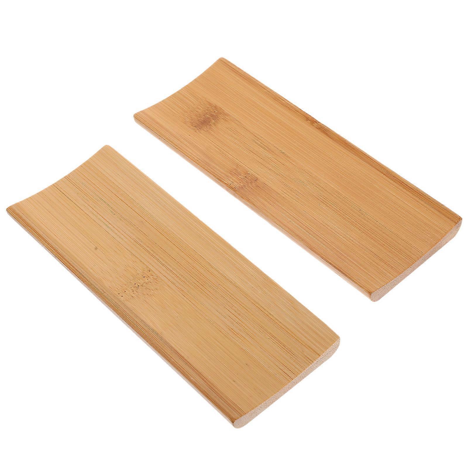 Synthetic Sushi Plate Set with Fine Workmanship for Kitchen Use Light Yellow 2Pcs