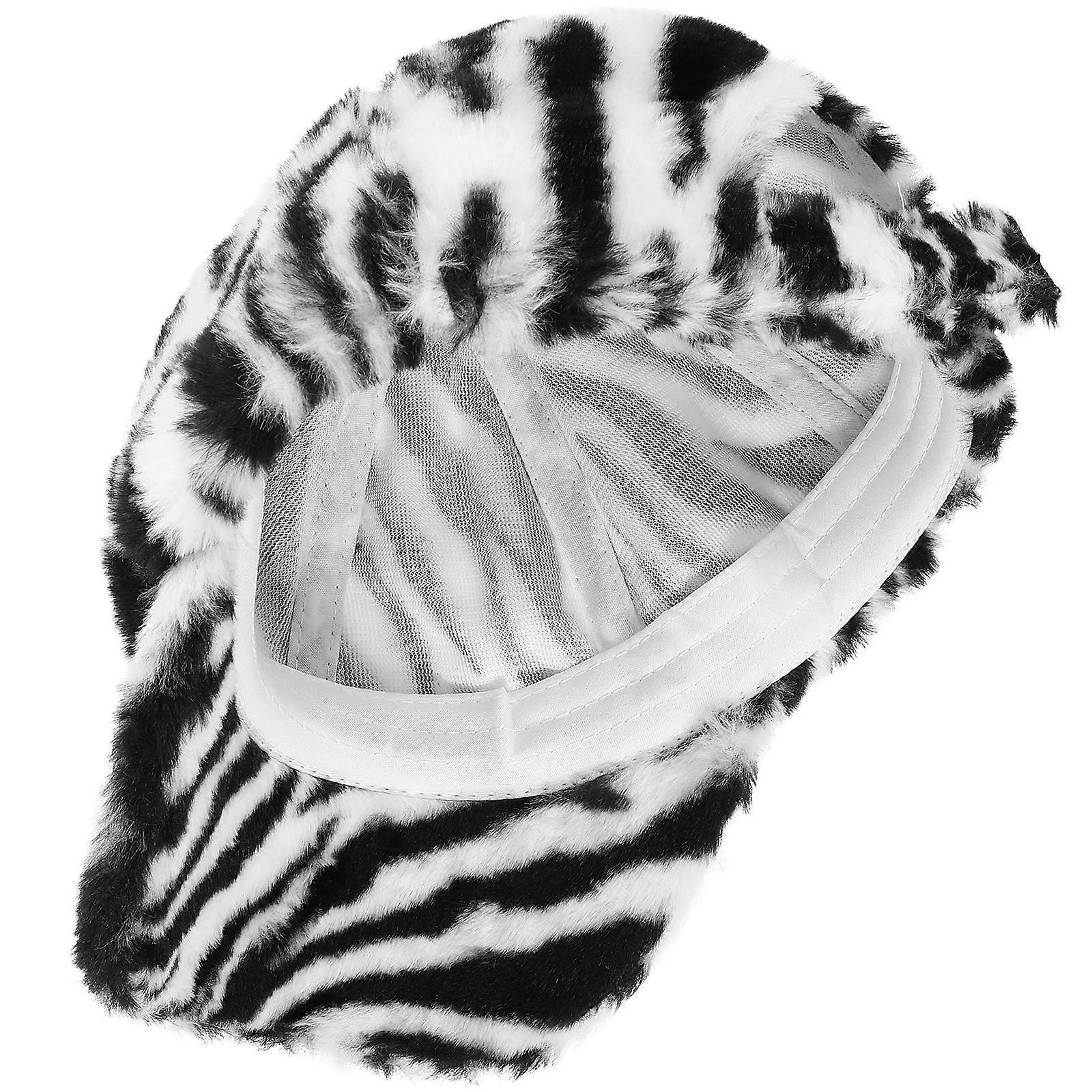 1pc Black Cow Pattern Baseball Cap Warm Design for Fall Outdoor Activities and Daily Wear