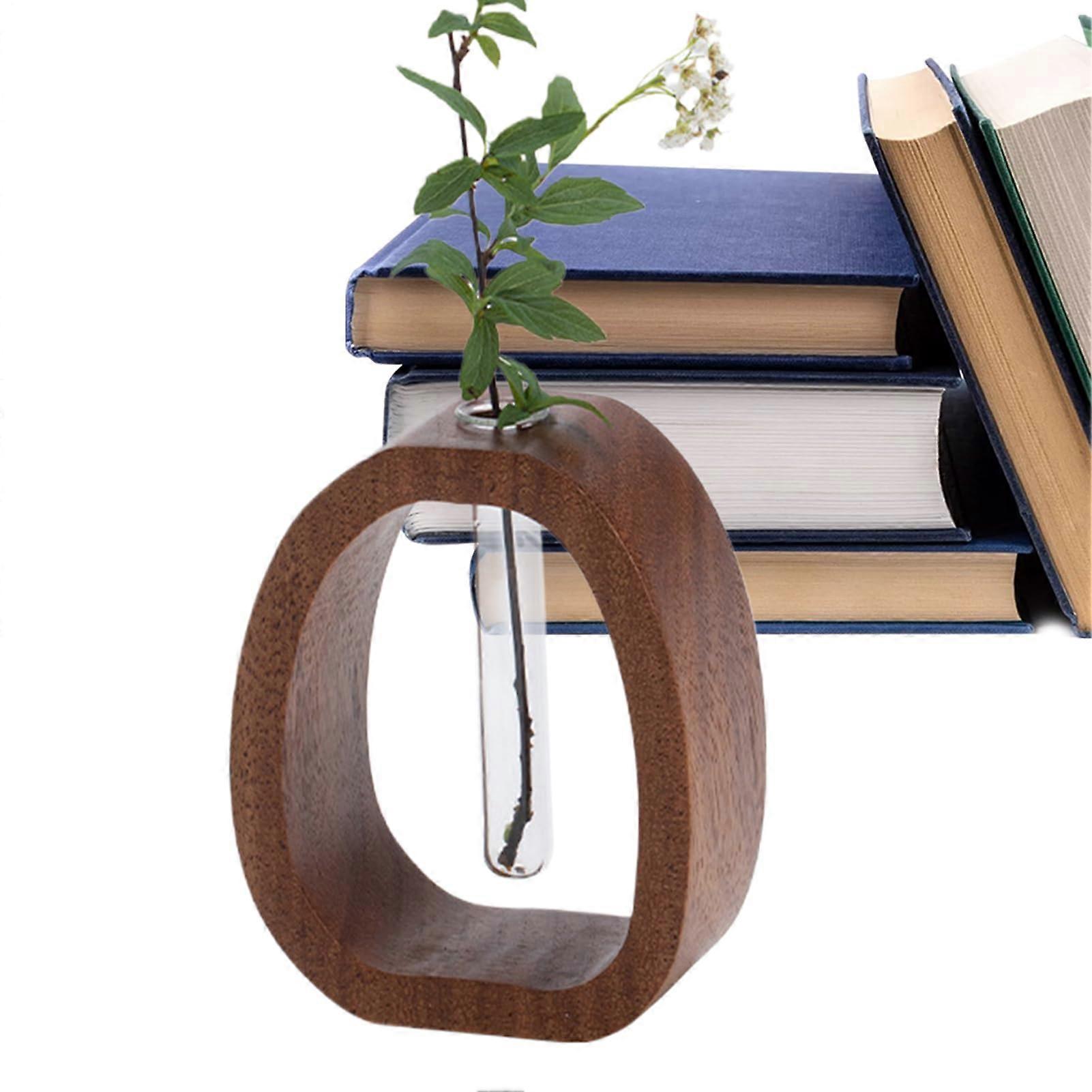 Hydroponic Vase - Compact White Wood Tube Planter, 5.91 x 4.72 x 1.57 Inches, Portable Home Decor for Small Spaces