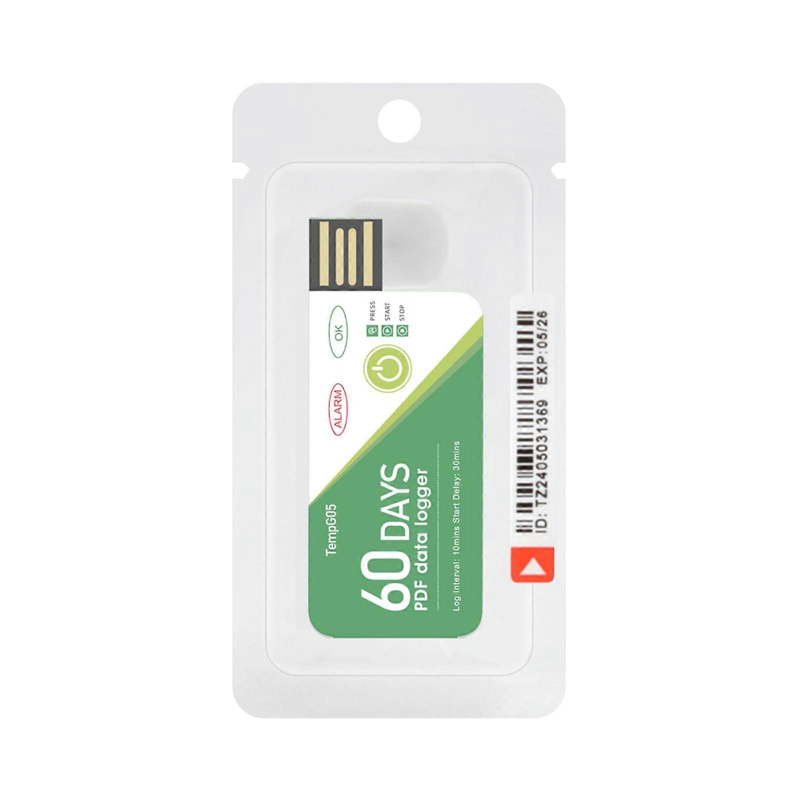 USB Temperature Data Logger for 60 Days - Cold Chain Monitoring for Food and Pharma Transport, Freezer Storage