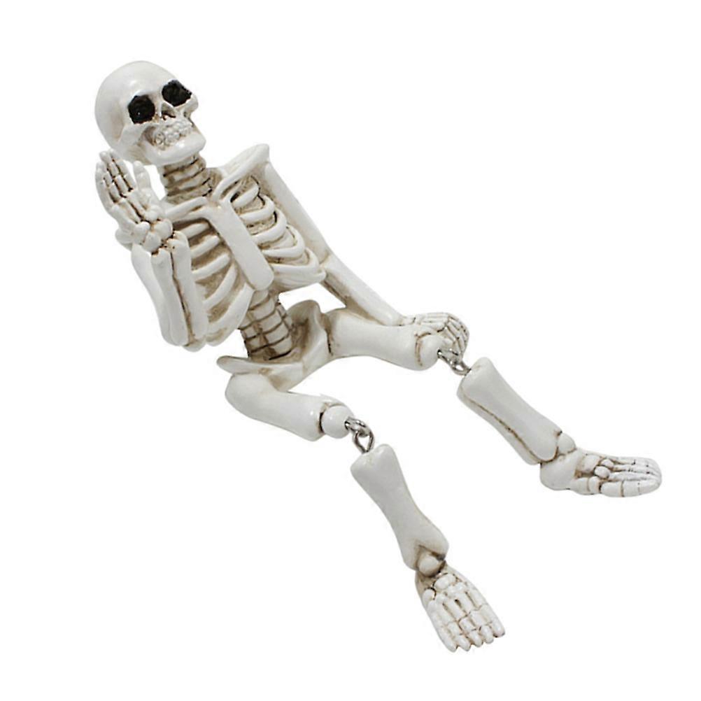 Funny Resin Skeleton Statue Halloween Desktop Decor for Home Office Garden Party Decoration Festive Atmosphere Enhancer