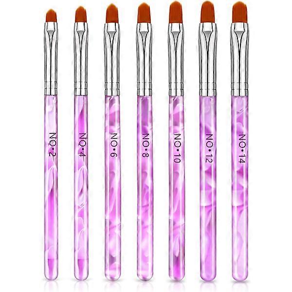 Set of 7 brushes for acrylic nails and UV gel application