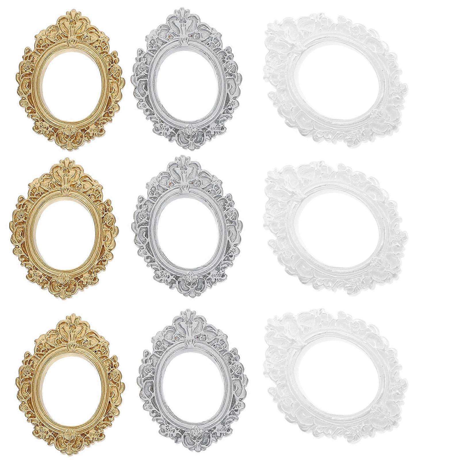 Retro Resin Photo Frame Mini Size Picture Frames Diy Projects Handicraft Enthusiasts Office Use 9Pcs