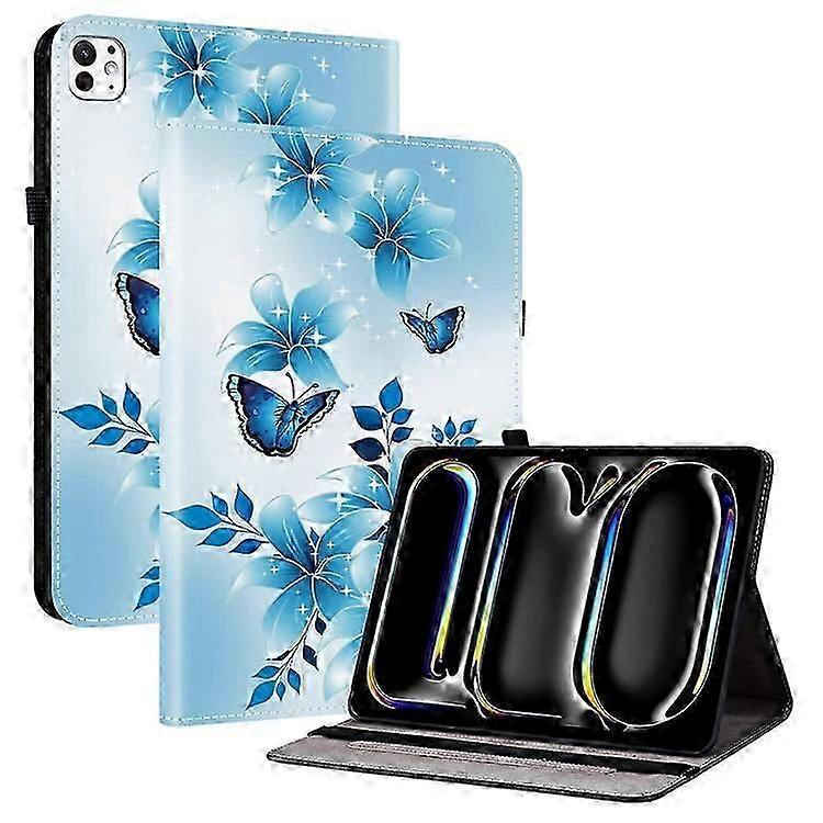 Compatible For iPad Pro 13 (2024) Leather Case Pattern Printed Stand Tablet Cover with Card Slots