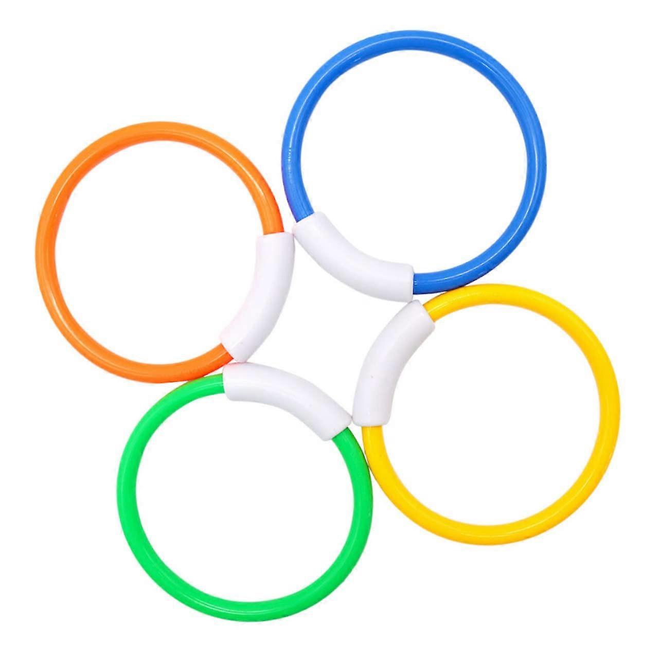 Pack of 4 High-Quality Underwater Diving Rings Toys for Boys in Random Colors to Promote Coordination and Movement