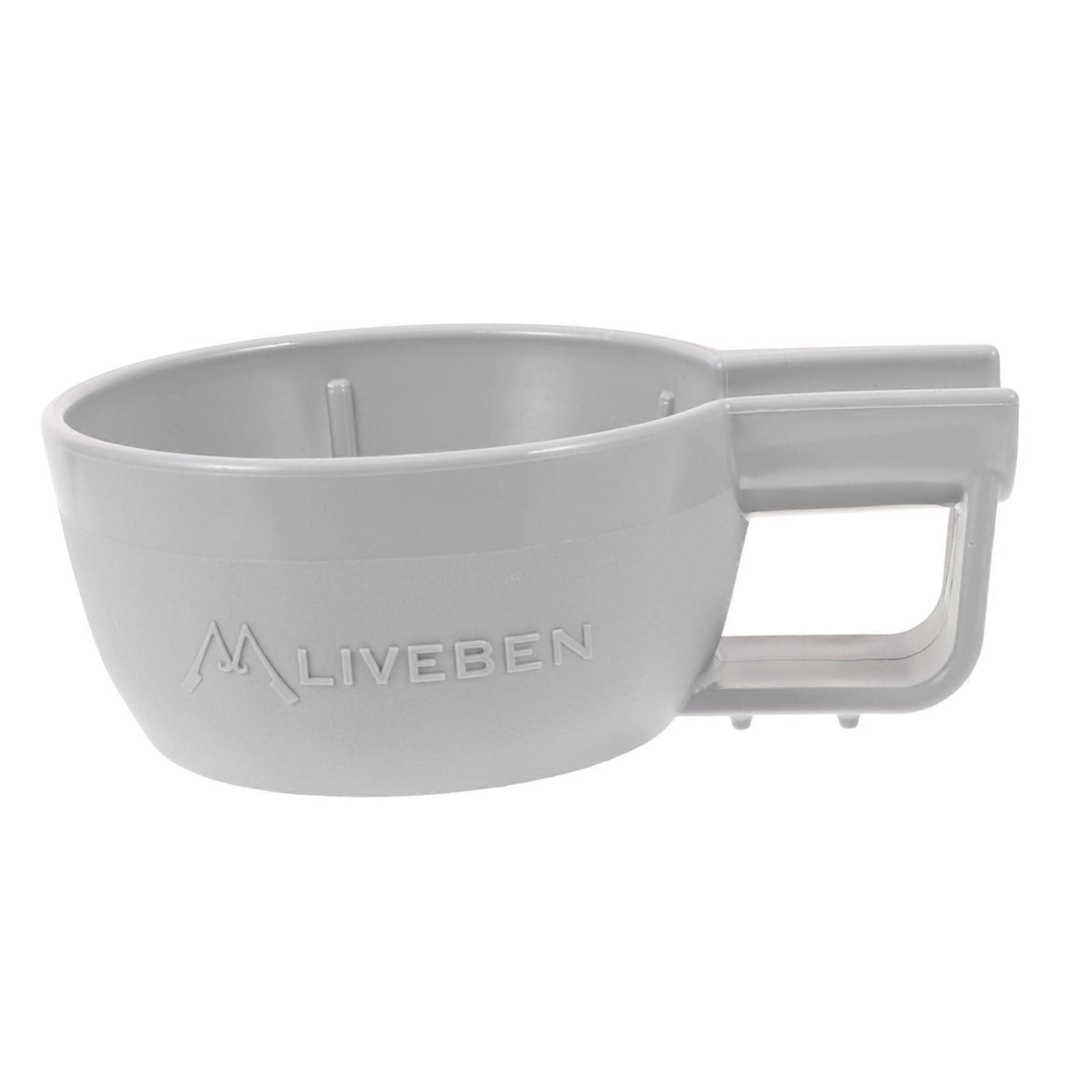 Shaving Foam Bowl with Brush - Small Grey Plastic Shaving Soap Dish Container for Dispenser, PP Material