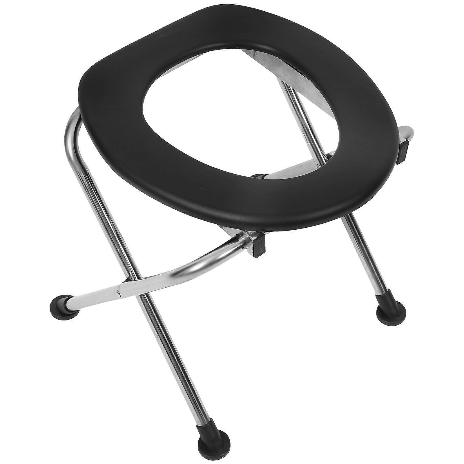 Folding Toilet Chair For Elderly Home Use Sturdy Structure Made Of Stainless Steel Assorted Color 1Pack