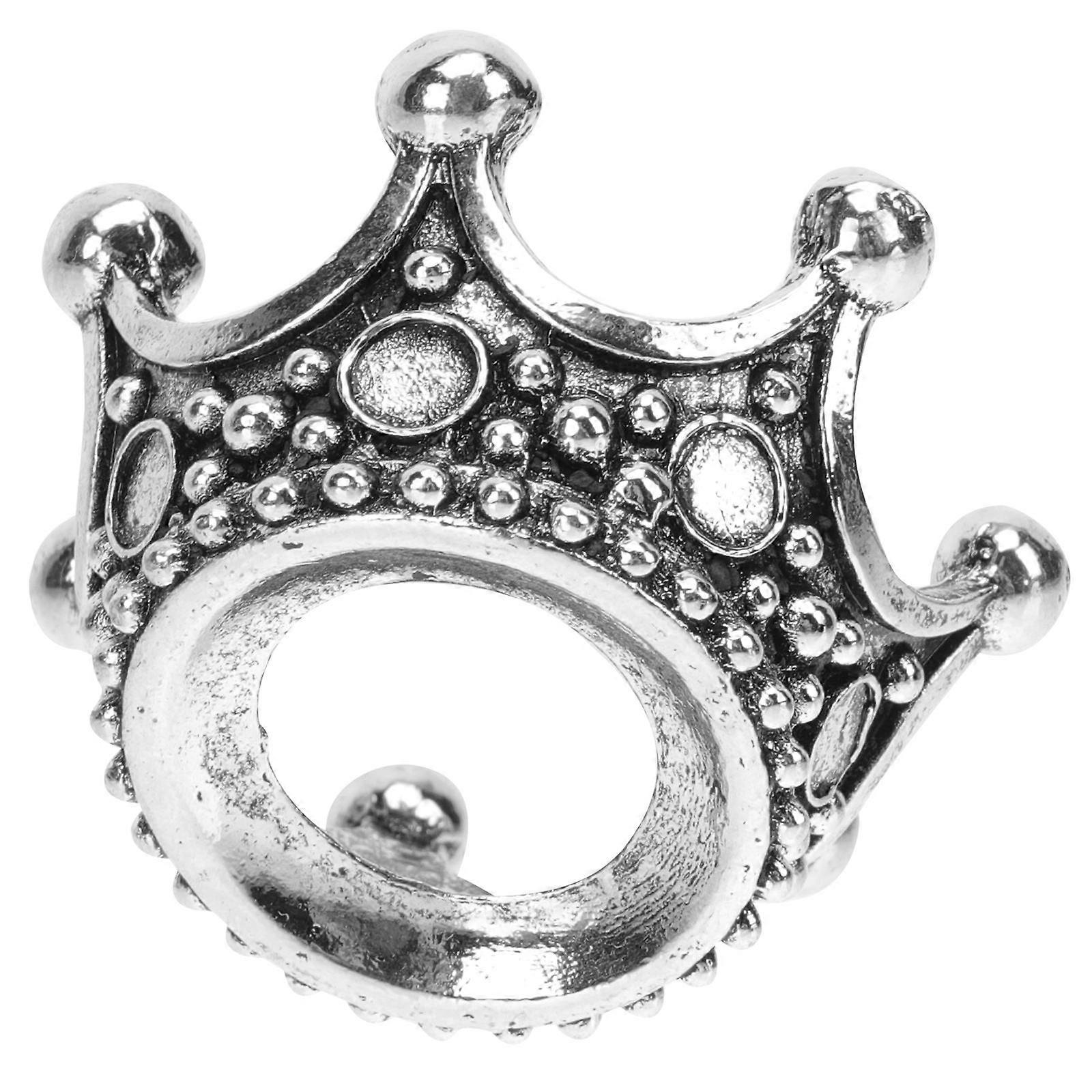 Crystal Ball Accessory Creative Crown Shape Display Holder For Adults Grey Alloy 1Pc