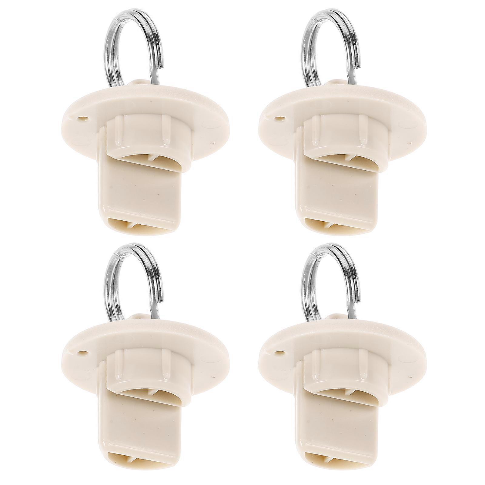 4pcs Roller Blind End Caps with Pull Ring Bungee Cord Replacement Shade Parts Sun Shades Windproof Plug