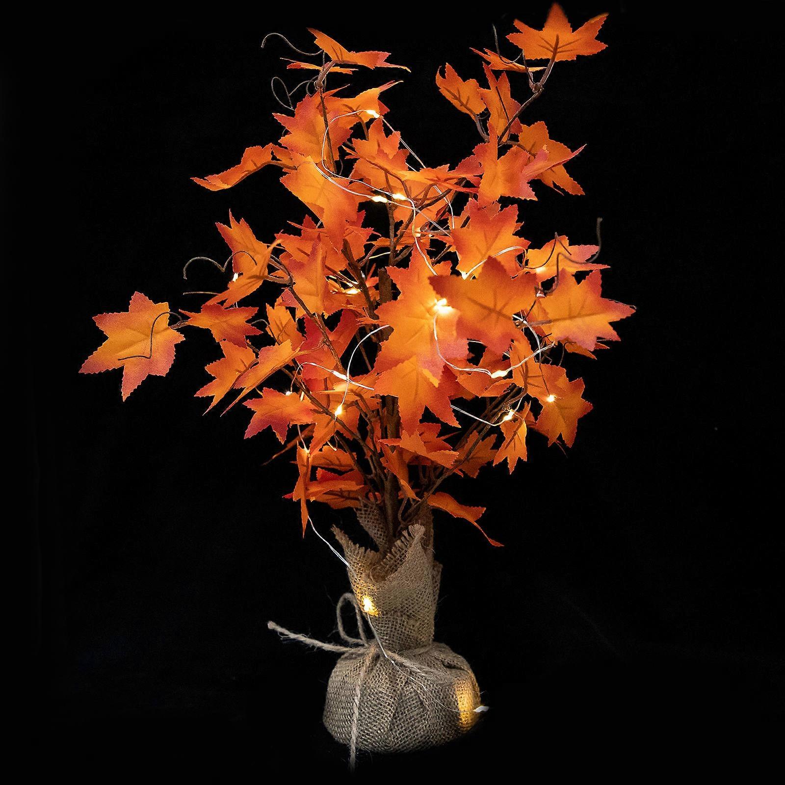 Lighted Tree Red Plastic Space-Saving Design Thanksgiving Day Tree Light for Decor