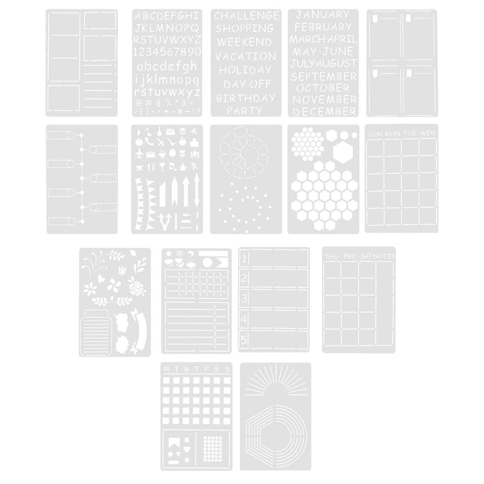 Stencils For Scrapbooking 16Pcs Art Supplies For Friends And Kids Featuring Practical Use In Hand Account And Diary