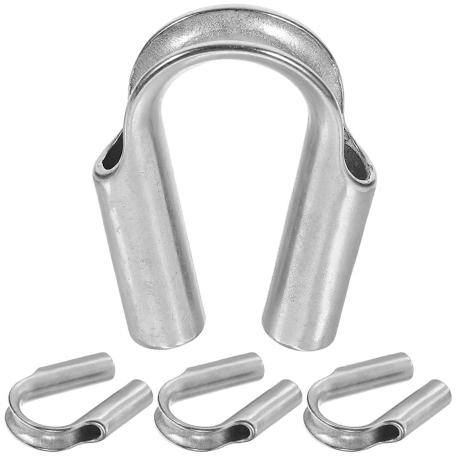 Stainless Steel Cable Thimble Wire Rope Collar Clamp 4pcs Set for Secure Cable End Protection in Construction Machinery Applications