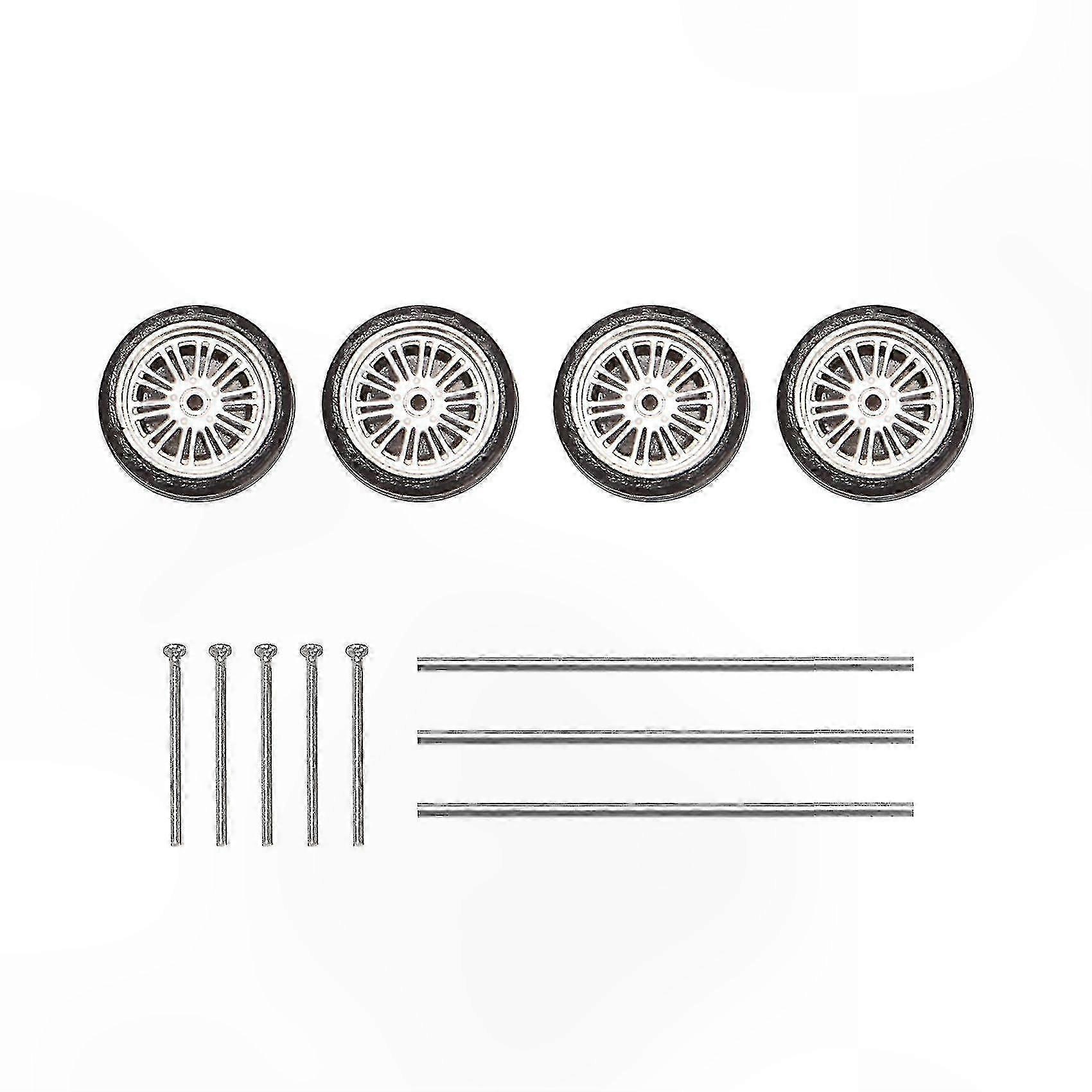4pc 1:64 Scale Alloy Wheels Tire Set for Model Car General Modification Use