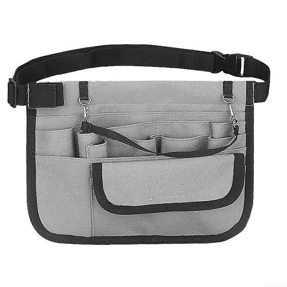 Functional Hip Bag with Adjustable Fit and Spacious Storage for Tools, Markers, Scissors, and Accessories in Gray