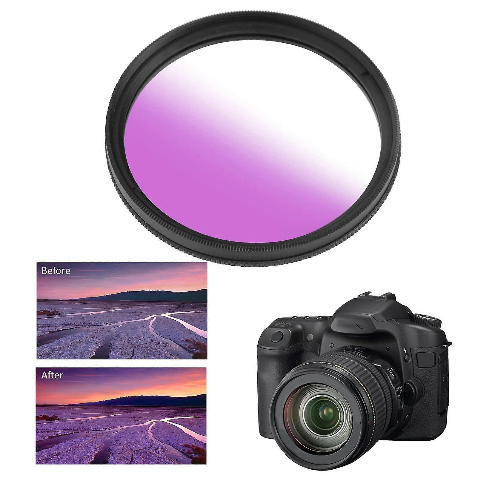 Objective filter, 58mm gradient, multicoated, waterproof for camera, wheat waves, grassland (gradient purple).