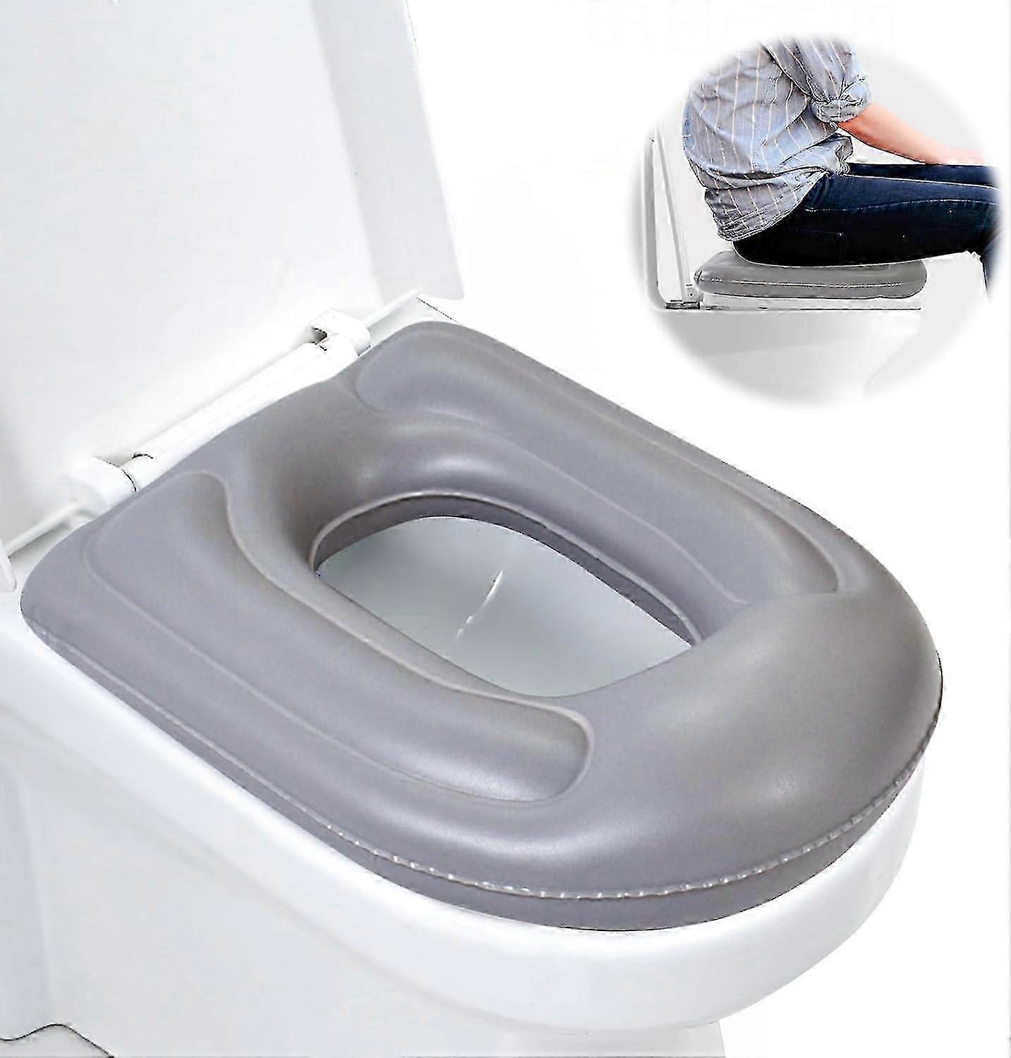 Adjustable Inflatable Toilet Seat Cushion with Suction Cups for Enhanced Comfort and Support