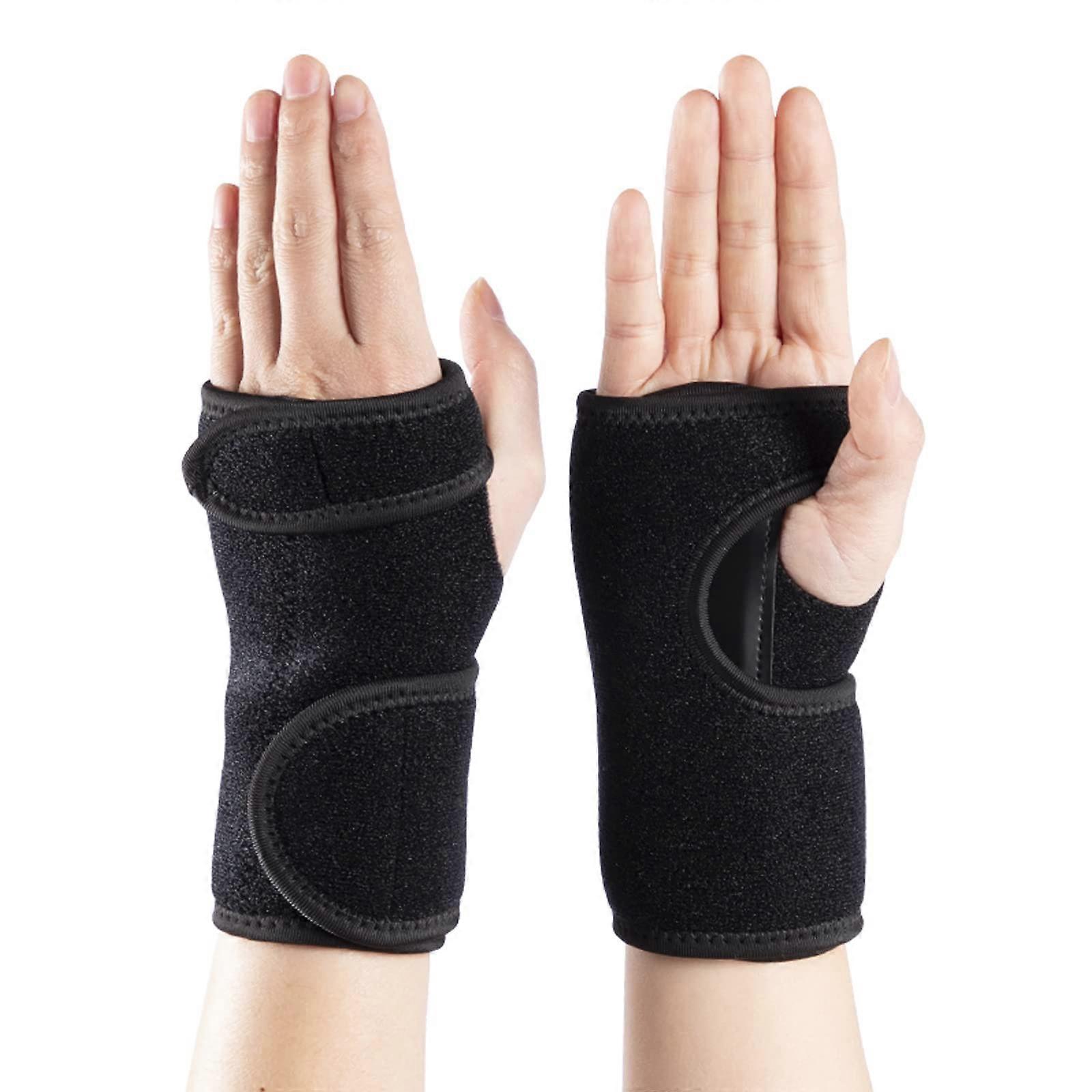 Wrist Support Brace Left Hand with 2 Metal Splints for Carpal Tunnel, Adjustable Size, Breathable Material