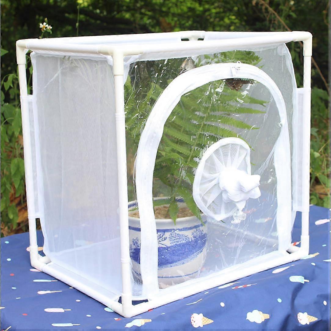 Insect Habitat Cage for Caterpillars - Foldable Pop-up Mesh Terrarium with Zipper Protection, Durable Insect Observation House