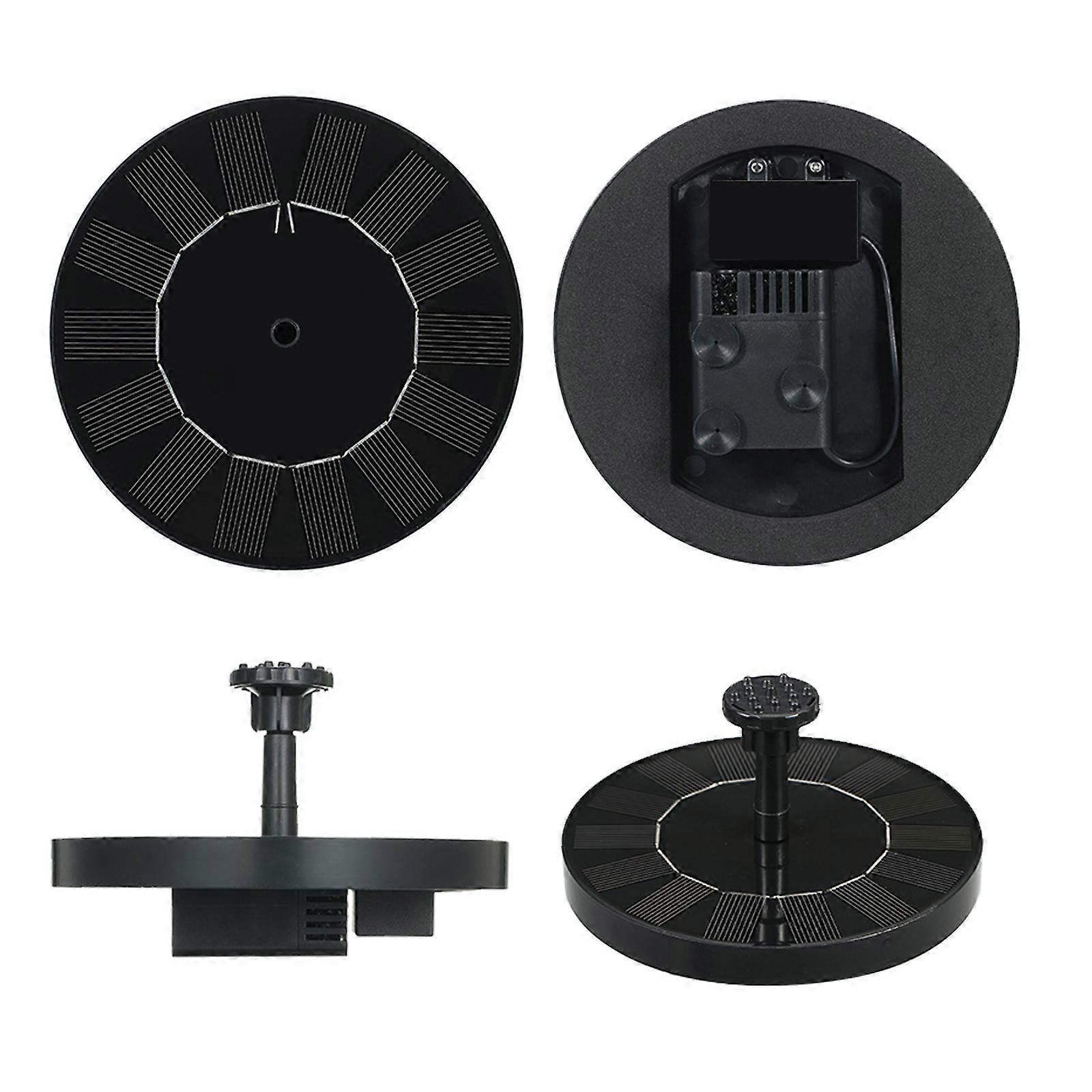 1W Solar Fountain Pump with 6 Nozzles Filter Anti-collision Bar Free Standing Water Pump 5 Inch Floating Fountain for Bird Bath Garden Samll Pond