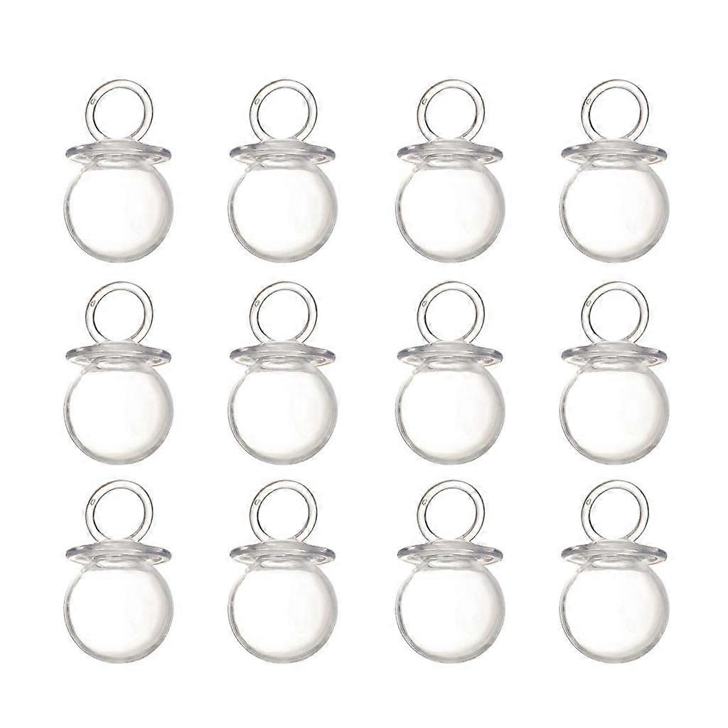 Pack of 12 Clear Fillable Pacifier Bottles, Refillable Baby Bottles, 12-Pack, Boxed Party Favors