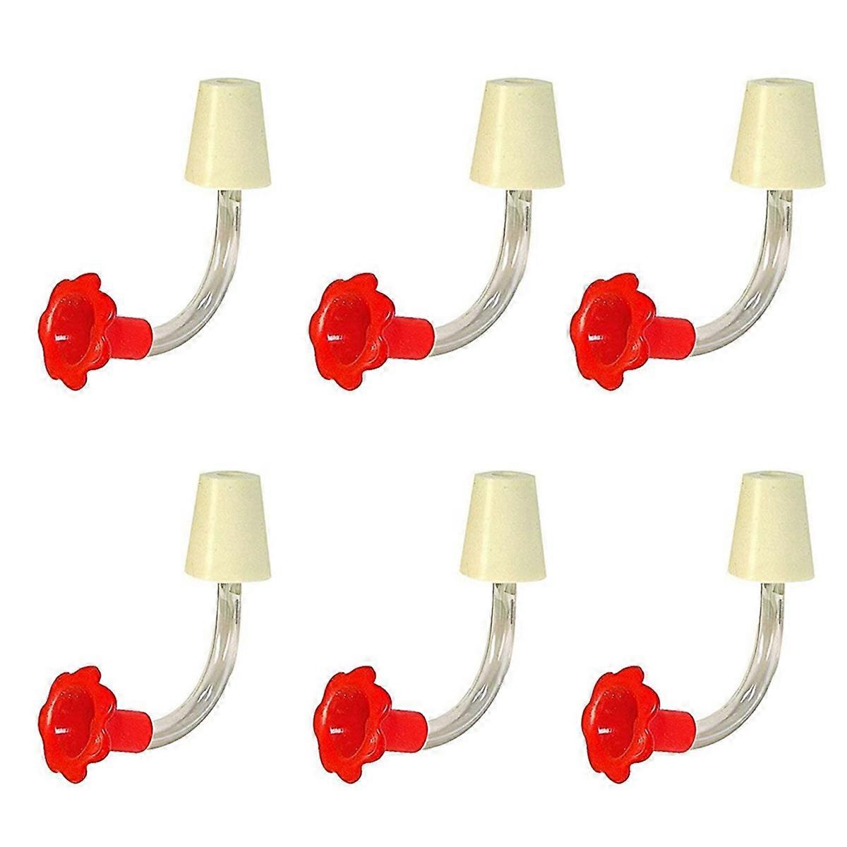 6pcs Hummingbird Feeder Tubes and Stoppers with Hummingbird Feeder Replacement Parts for Outdoor Mak