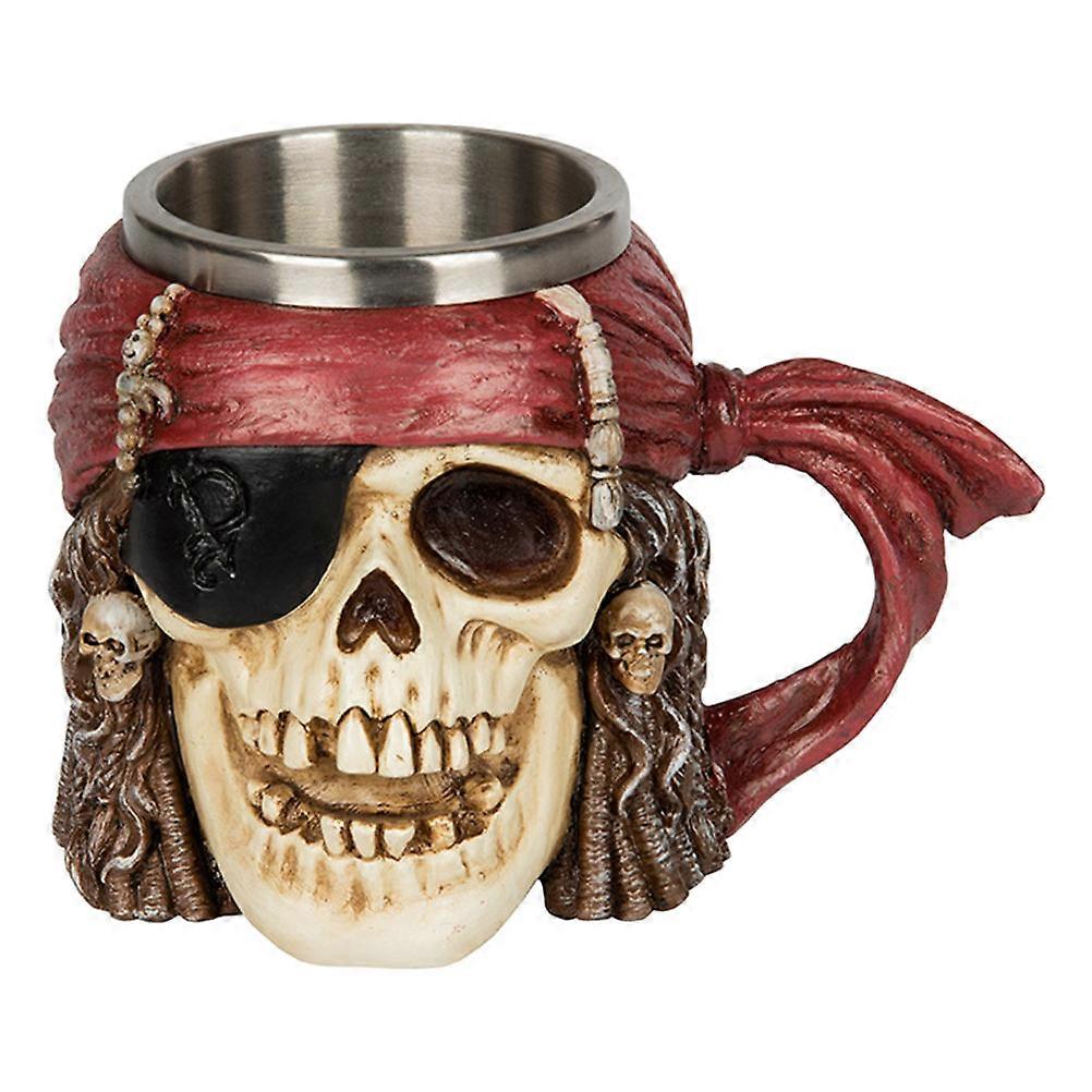 Decorative Skull Goblet for Adults Made of Stainless Steel and Resin for Coffee and Beer Use 1Pcs