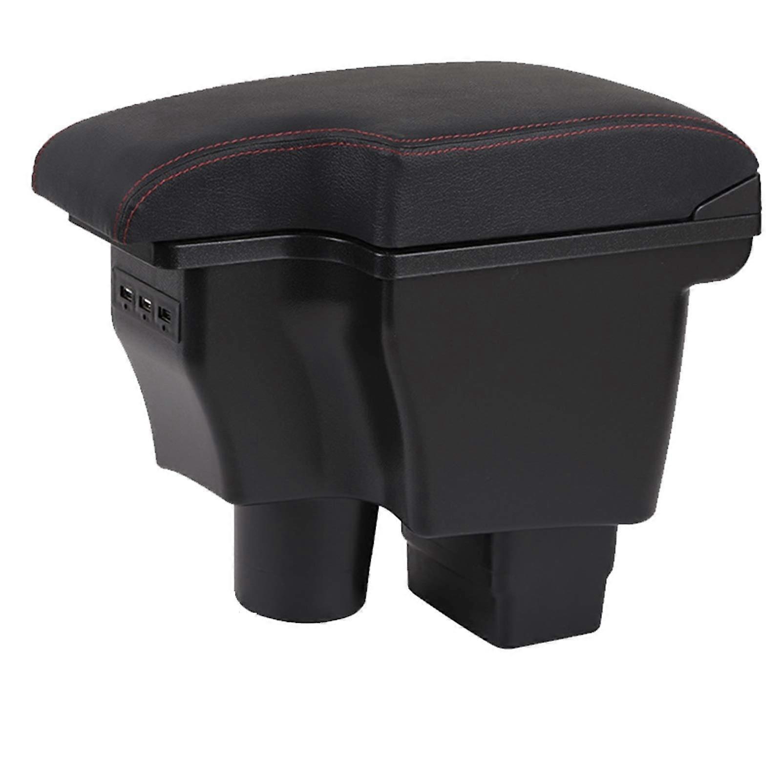Car Armrest, Arm Rest For Car Fit Use for Mazda CX3 Armrest Retrofit Car Armrest Storage Box Car Accessories Charging With USB(A1 Black red line)