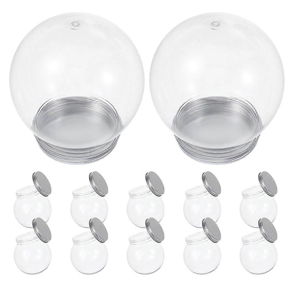 Clear Plastic Snow Globes Set of 12 with Screw Off Caps DIY Globes for Christmas Crafts, Home Decor, Birthday Parties, and Festive Snow Scene Displays