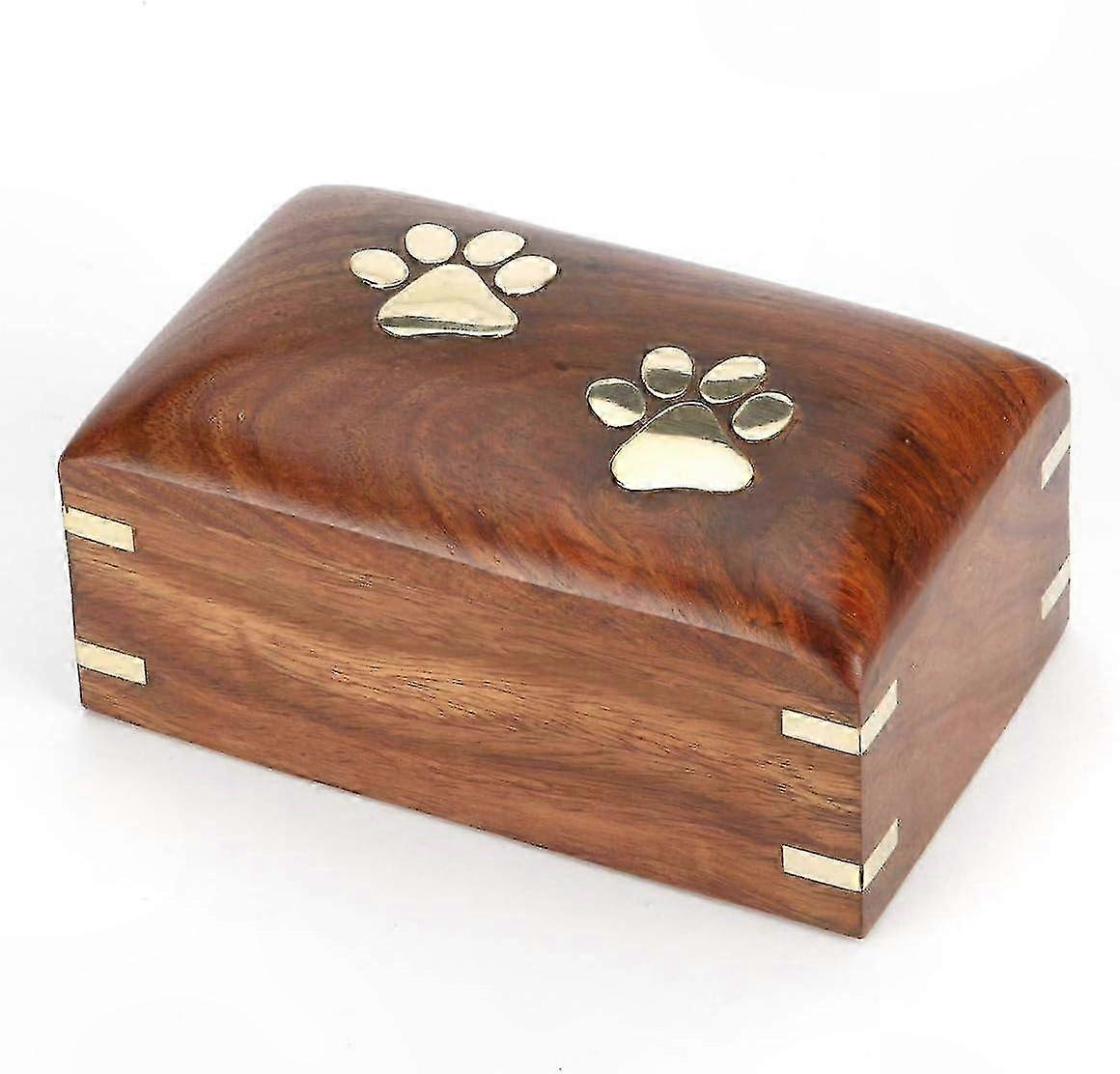 صندوق تذكار خشبي صغير لرماد الأليفة - جرة تذكارية مصنوعة يدويا - صندوق ذكرى حرق الجثث مقاس 5 بوصات