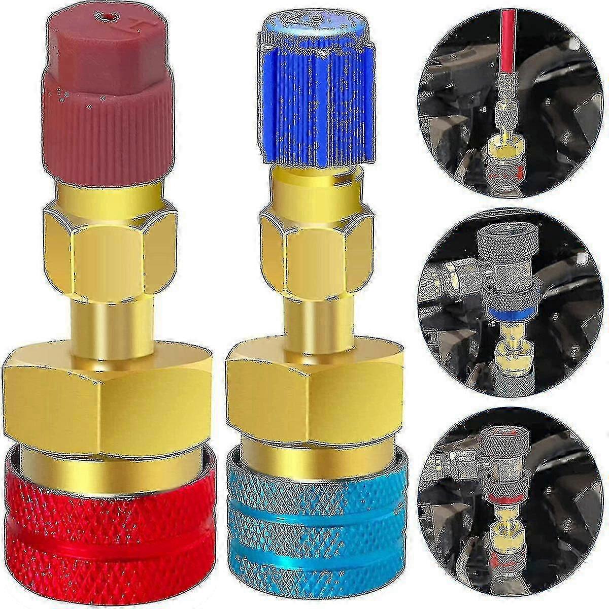 R1234yf Quick Coupler Adapter, AC Manifold Gauge Set, Refrigerant Coupler Kit, Auto AC Service Tools