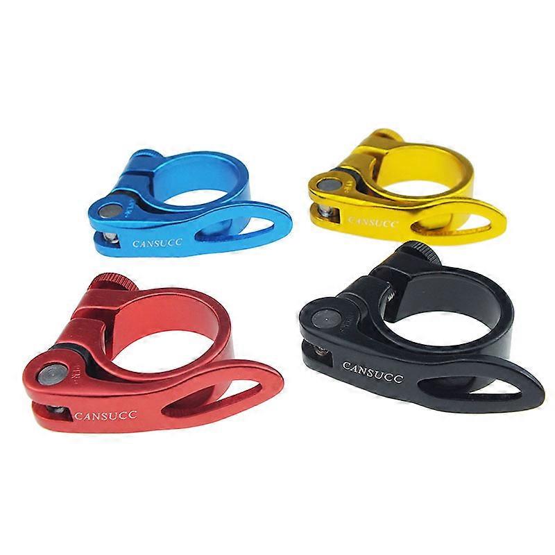 Bicycle seat tube clamp, made of aluminum alloy, with quick-release design and lockable function