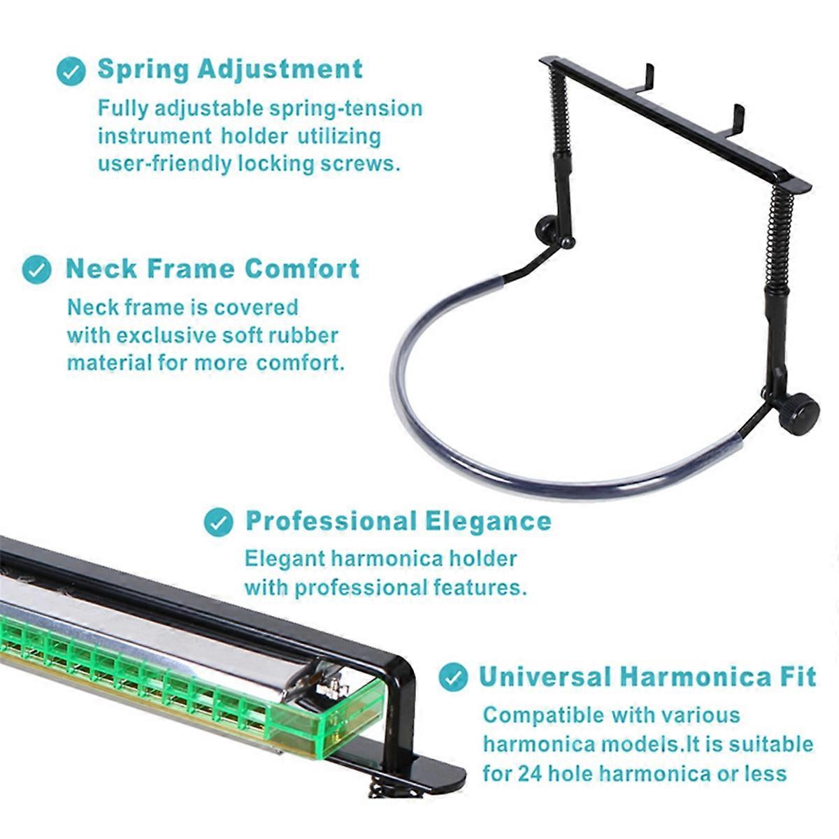 For Harmonica Holder Harmonica Stand 10 Hole 24 Hole Blues Harmonica Stand Adjustable Harmonica Stan