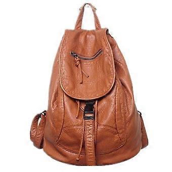 Senhoras mulheres bolsa de couro macio couro lavado mochila de pele de carneiro couro casual bolsa escolar