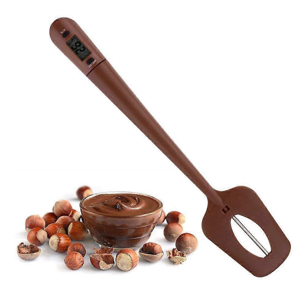 Clear Digital Display Thermometer Spatula For Chocolate, Creams, Sauces, Jams And Syrups Instant Read Brown
