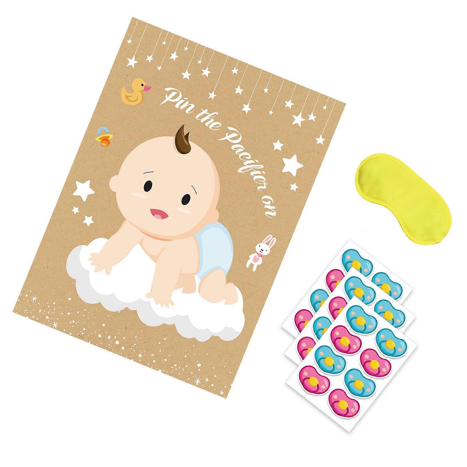 Party Game Posters With Sticker For Kids Parties Interactive Pinning Game With Blindfold Entertainment