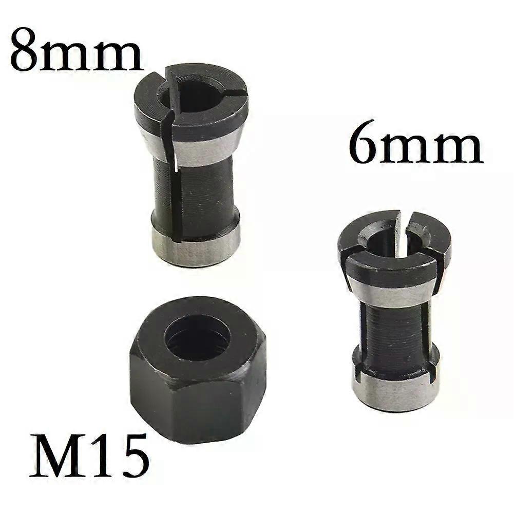 6mm /8mm Hole Diameter M15 Screw Nut With Collet Chuck Electric Router Milling Cutter Collet Chuck Adapter Carbon Steel