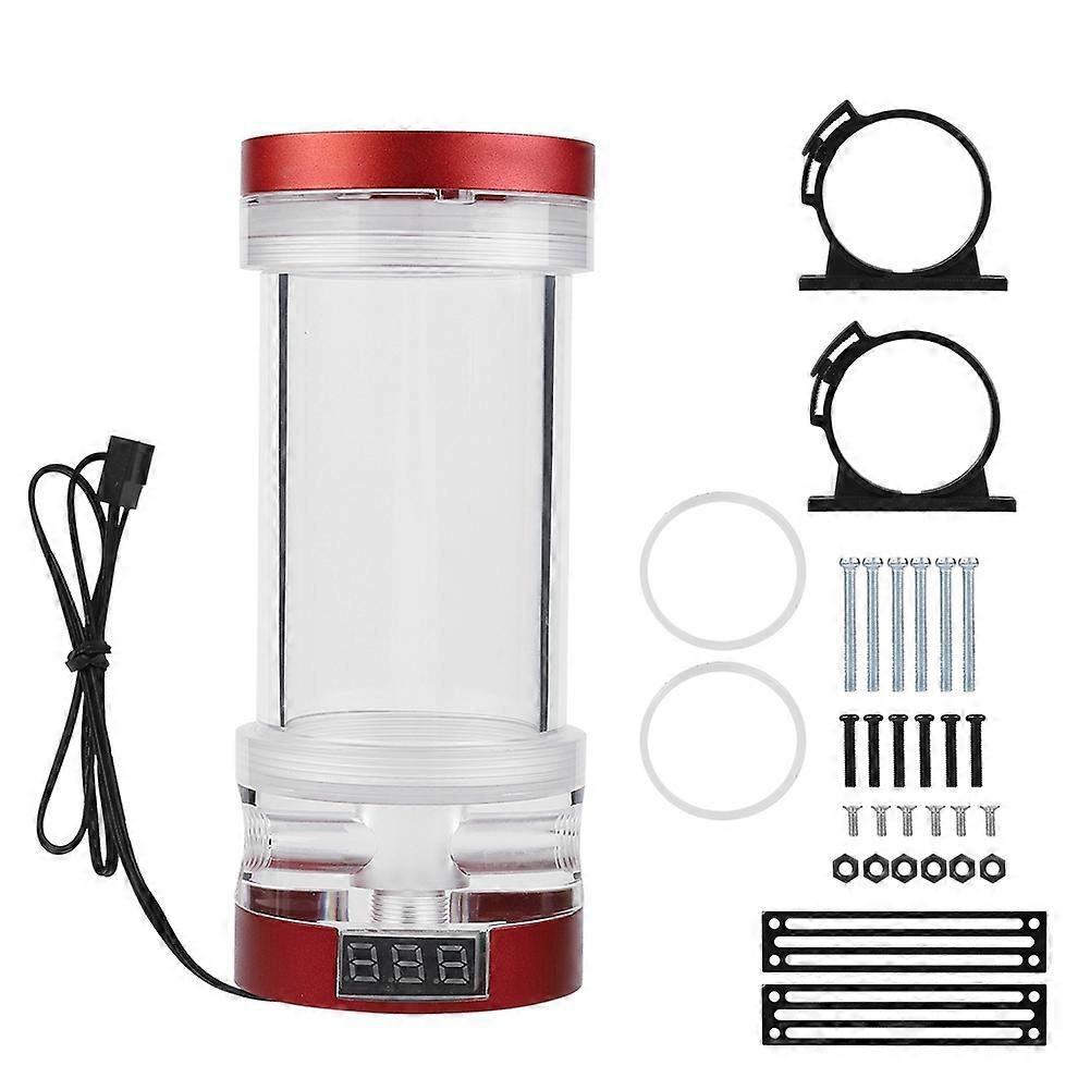 Real-time Water Temperature Display Cylinder Water Tank Fast Cooling Computer Water Tank - Red