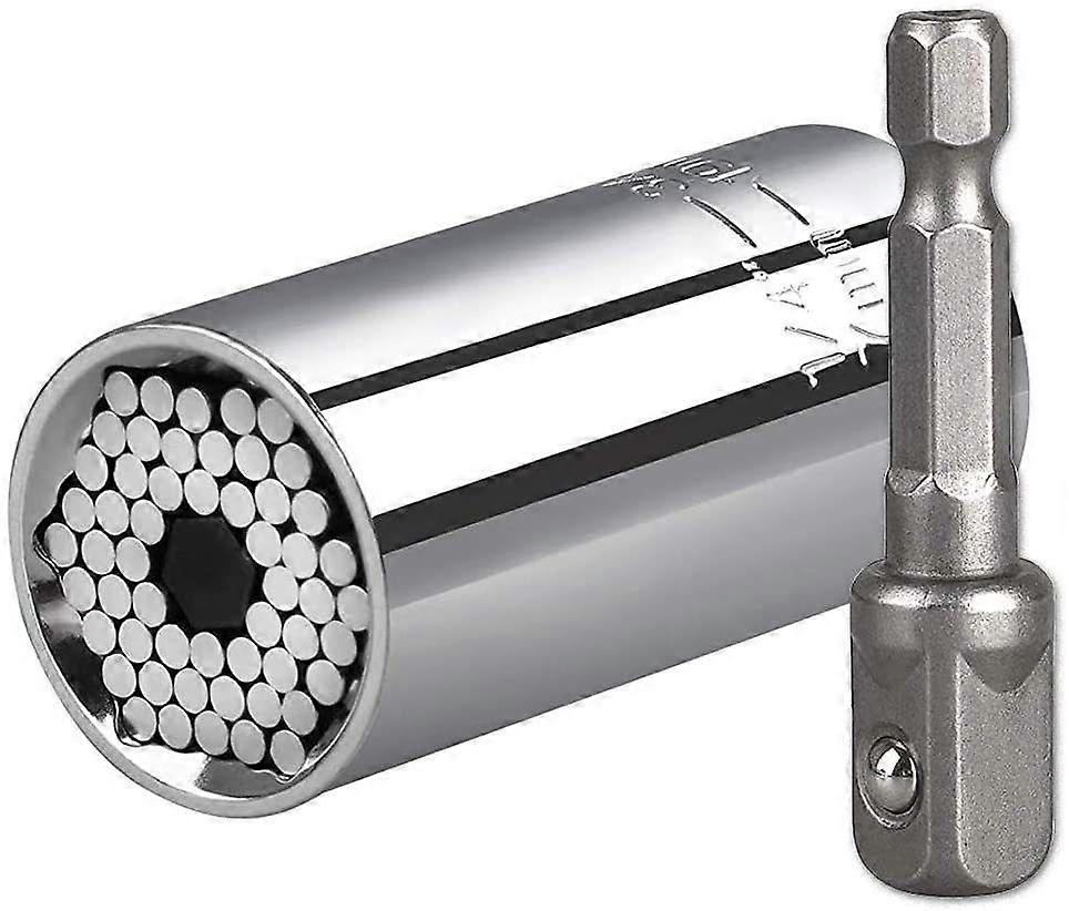 Universal Socket Wrench Set with Power Drill Adapter - Multi-Function Ratchet