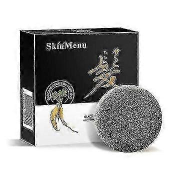 5pcs Cover Grey Bar Shampoo Soap Natural Polygonum Essence Hair Darkening Shampoo +bubbler