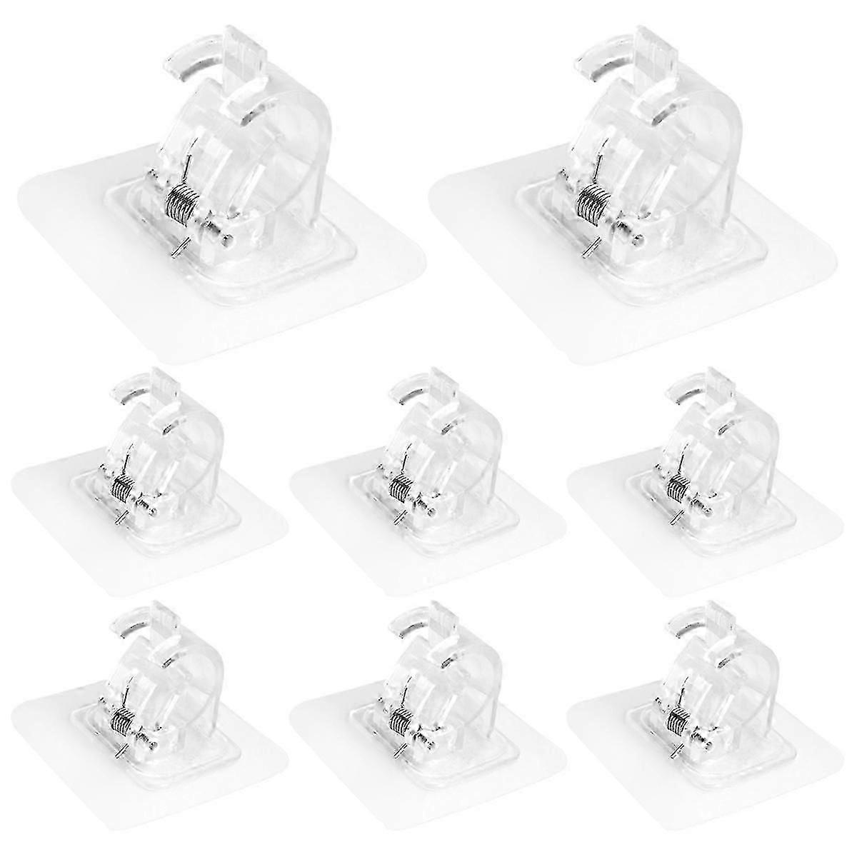 8-Pack No-Drill Curtain Rod Brackets for Easy and Damage-Free Window Decor